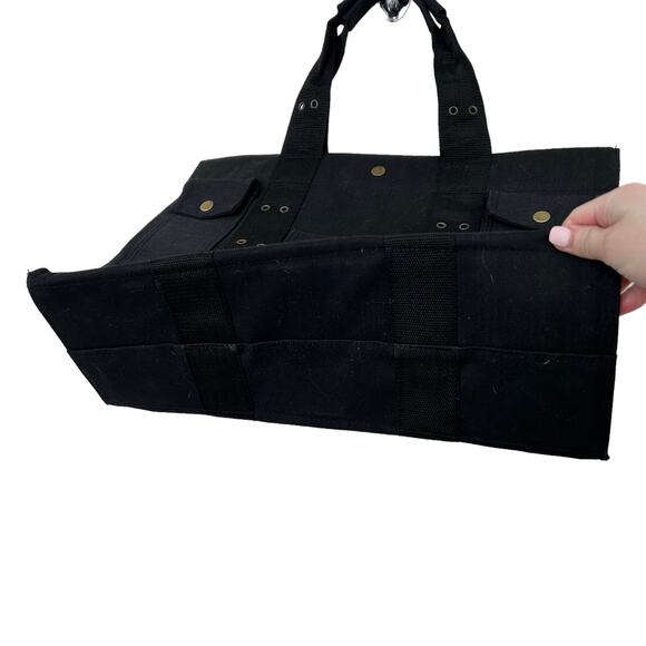 Murval Paris Black Grommet Tote Shoulder Bag - Picture 2 of 6